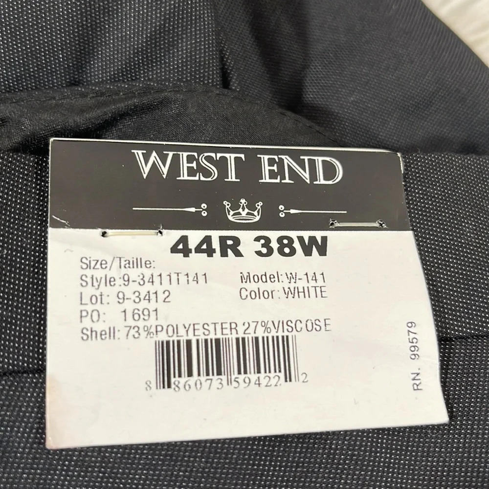 WEST END BLACK UNHEMMED DRESS Size 38 W US PANTS MEN With Pockets NEW - Picture 8 of 8